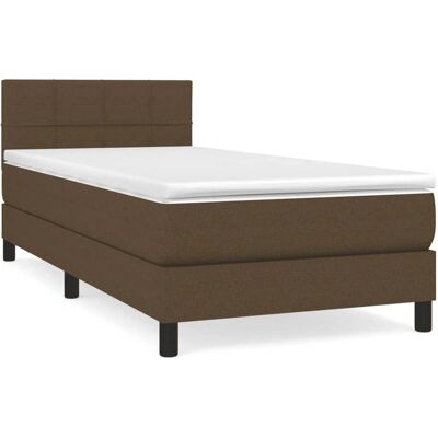 VidaXL Bett - Dunkelbraun 80x200cm mit Federkernmatratze & verstellbarem Kopfteil VidaXL Bett - Dunkelbraun 80x200cm mit Federkernmatratze & verstellbarem Kopfteil