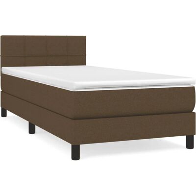 vidaXL Bett mit verstellbarem Kopfteil - Einzelbett Dunkelbraun vidaXL Bett mit verstellbarem Kopfteil - Einzelbett Dunkelbraun
