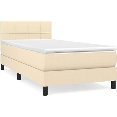 VidaXL Bett mit Matratze - Boxspring 90x200 cm Creme VidaXL Bett mit Matratze - Boxspring 90x200 cm Creme