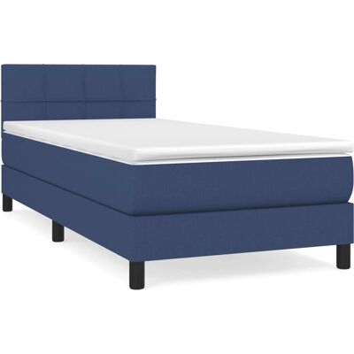 vidaXL Boxspringbett mit Matratze - Blau, 100x200cm vidaXL Boxspringbett mit Matratze - Blau, 100x200cm