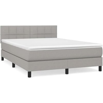 vidaXL Hellgraues Bett mit verstellbarem Kopfteil vidaXL Hellgraues Bett mit verstellbarem Kopfteil