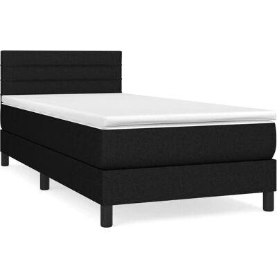 vidaXL Boxspringbett mit Matratze - Schwarz, 90x190 cm vidaXL Boxspringbett mit Matratze - Schwarz, 90x190 cm