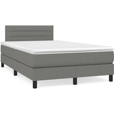vidaXL Dunkelgraues Bett - Verstellbares Kopfteil, Taschenfeder-Matratze vidaXL Dunkelgraues Bett - Verstellbares Kopfteil, Taschenfeder-Matratze