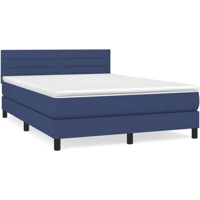vidaXL Boxspringbett - Blau, 160x200cm, Modell: Horizontal vidaXL Boxspringbett - Blau, 160x200cm, Modell: Horizontal