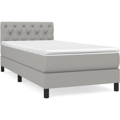 vidaXL Knopfhe Bett - Taschenfederkern - Grau vidaXL Knopfhe Bett - Taschenfederkern - Grau