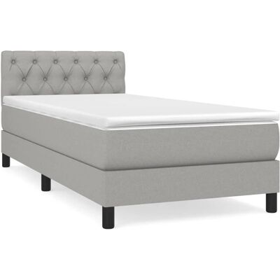 vidaXL Bett mit Matratze - Hellgrau - Bett vidaXL Bett mit Matratze - Hellgrau - Bett