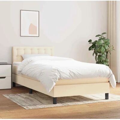 Maisonchic Creme Bett mit Verstellbarem Kopfteil & Taschenfederkernmatratze Maisonchic Creme Bett mit Verstellbarem Kopfteil & Taschenfederkernmatratze