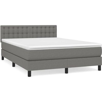 vidaXL Bett - 160x200cm - Dunkelgrau - Matratze & Gestell vidaXL Bett - 160x200cm - Dunkelgrau - Matratze & Gestell