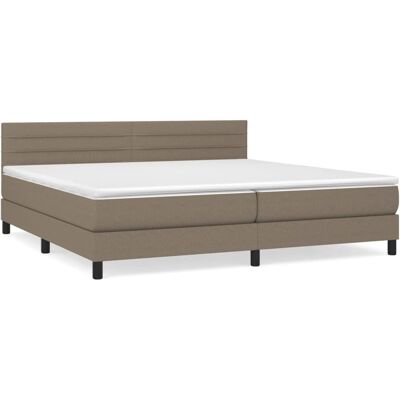 vidaXL Boxspringbett mit Matratze in Taupe - 200x200 cm - Modell: Knöpfe vidaXL Boxspringbett mit Matratze in Taupe - 200x200 cm - Modell: Knöpfe