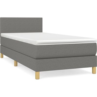 vidaXL Bett - Dunkelgrau - Verstellbares Kopfteil - Bett vidaXL Bett - Dunkelgrau - Verstellbares Kopfteil - Bett