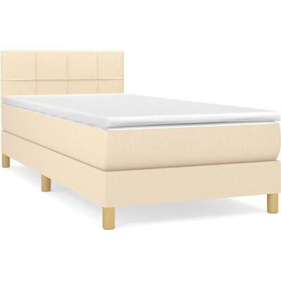 VidaXL Cremebett mit verstellbarem Kopfteil - Bett VidaXL Cremebett mit verstellbarem Kopfteil - Bett