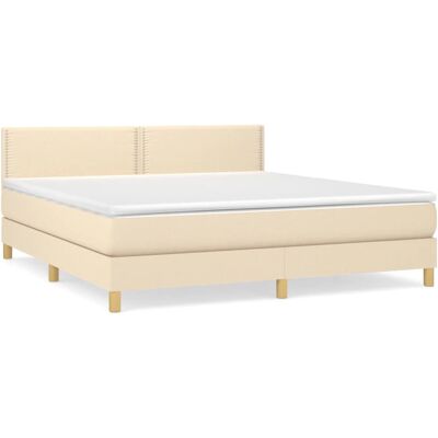 vidaXL Boxspringbett mit Matratze - Creme 200x200 cm vidaXL Boxspringbett mit Matratze - Creme 200x200 cm
