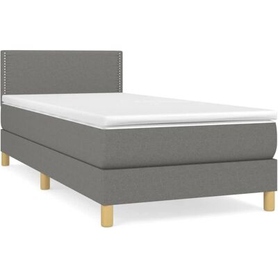 vidaXL 3140490 Bett - Einzelbett Dunkelgrau Polsterbett vidaXL 3140490 Bett - Einzelbett Dunkelgrau Polsterbett