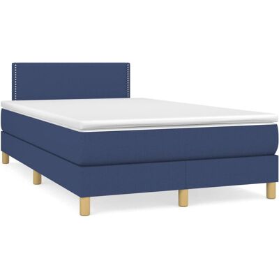 vidaXL Bett - Blau 140x190 cm mit Verstellbarem Kopfteil & Taschenfederkernmatratze vidaXL Bett - Blau 140x190 cm mit Verstellbarem Kopfteil & Taschenfederkernmatratze