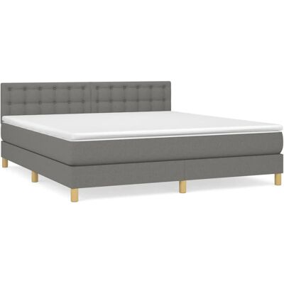 VidaXL Bett - Dunkelgrau, Verstellbares Kopfteil, Taschenfederkernmatratze VidaXL Bett - Dunkelgrau, Verstellbares Kopfteil, Taschenfederkernmatratze