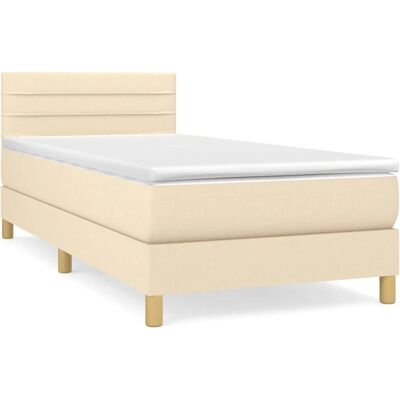 VidaXL Bett - Creme, 80x200 cm, mit verstellbarem Kopfteil & Taschenfederkernmatratze VidaXL Bett - Creme, 80x200 cm, mit verstellbarem Kopfteil & Taschenfederkernmatratze