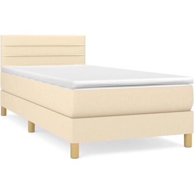 vidaXL Bett mit Matratze, Creme, 140x200 cm vidaXL Bett mit Matratze, Creme, 140x200 cm