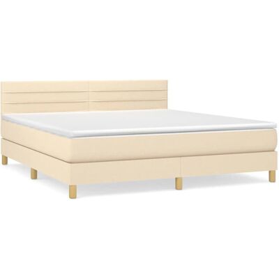 vidaXL Bett mit Kopfteil - Langlebiger Polyesterstoff - 180x200cm - Bett vidaXL Bett mit Kopfteil - Langlebiger Polyesterstoff - 180x200cm - Bett