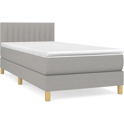 vidaXL Boxspringbett mit Matratze Hellgrau 90x200cm vidaXL Boxspringbett mit Matratze Hellgrau 90x200cm