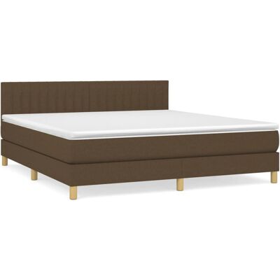vidaXL 160x200cm Dunkelbraun Bett mit Verstellbarem Kopfteil & Taschenfederkernmatratze vidaXL 160x200cm Dunkelbraun Bett mit Verstellbarem Kopfteil & Taschenfederkernmatratze