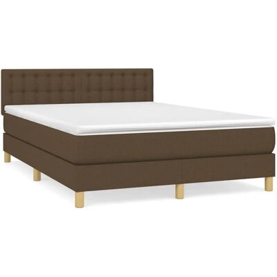 VidaXL Dunkelbraune Bett - Kopfteil, Matratze, Rahmen - Bett VidaXL Dunkelbraune Bett - Kopfteil, Matratze, Rahmen - Bett