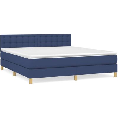 VidaXL Blaue Boxspringbett mit Matratze VidaXL Blaue Boxspringbett mit Matratze