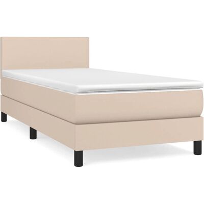 vidaXL Boxspringbett mit Verstellbarem Kopfteil - Langlebiges Kunstleder - Mittelfest vidaXL Boxspringbett mit Verstellbarem Kopfteil - Langlebiges Kunstleder - Mittelfest