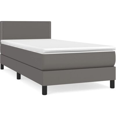 VidaXL 3141033 Grijs Bed - Verstelbaar hoofdbord, Pocketveringmatras - bed VidaXL 3141033 Grijs Bed - Verstelbaar hoofdbord, Pocketveringmatras - bed
