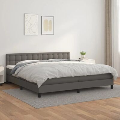 MAISONCHIC 200x200cm Graues Bett mit Verstellbarem Kopfteil - Bett MAISONCHIC 200x200cm Graues Bett mit Verstellbarem Kopfteil - Bett