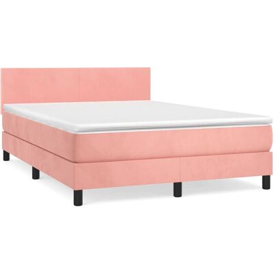 vidaXL Rosa Sammet Bett mit Unterstützung - Bett vidaXL Rosa Sammet Bett mit Unterstützung - Bett