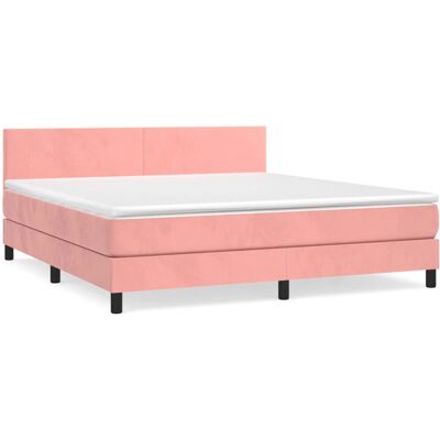 vidaXL Rosa Samt Bett mit Verstellbarem Kopfteil - Bett vidaXL Rosa Samt Bett mit Verstellbarem Kopfteil - Bett