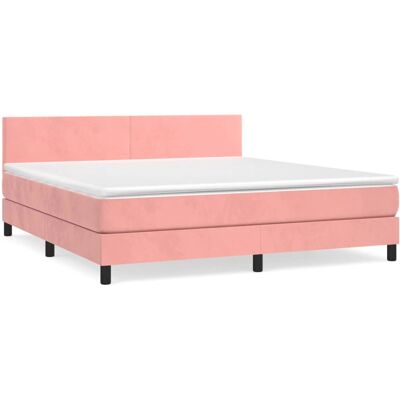 vidaXL Pink Samt-Doppelbett - Bett vidaXL Pink Samt-Doppelbett - Bett
