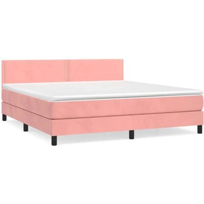 VidaXL Rosa Samtbett, Verstellbares Kopfteil, Taschenfederkernmatratze - Bett Typ VidaXL Rosa Samtbett, Verstellbares Kopfteil, Taschenfederkernmatratze - Bett Typ