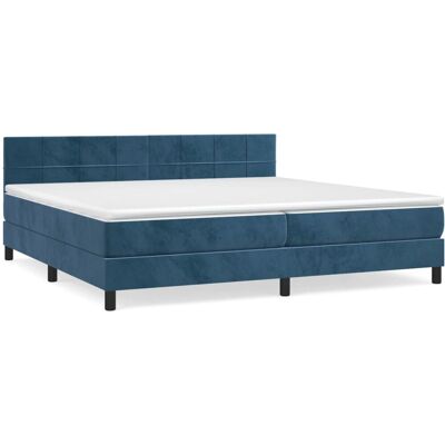 vidaXL Bett - Dunkelblauer Samtstoff 90x200 cm - Bett vidaXL Bett - Dunkelblauer Samtstoff 90x200 cm - Bett