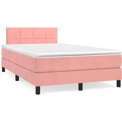 VidaXL Rosa Bett - Verstellbares Kopfteil, Taschenfederkernmatratze, 120x200 cm VidaXL Rosa Bett - Verstellbares Kopfteil, Taschenfederkernmatratze, 120x200 cm