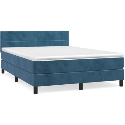 VidaXL Bett mit Samt Dunkelblau - Bett VidaXL Bett mit Samt Dunkelblau - Bett