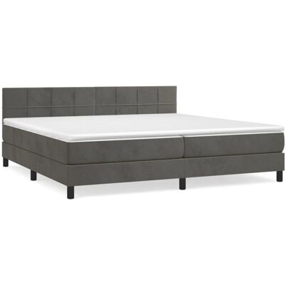 VidaXL Bett - Dunkelgrau - Weicher Samtstoff - Verstellbares Kopfteil VidaXL Bett - Dunkelgrau - Weicher Samtstoff - Verstellbares Kopfteil