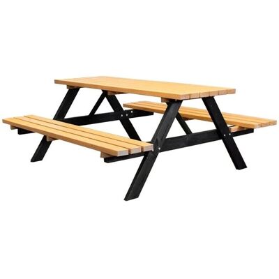 VIVOL Mesa de Picnic de Teak - Negro - 180x74cm VIVOL Mesa de Picnic de Teak - Negro - 180x74cm