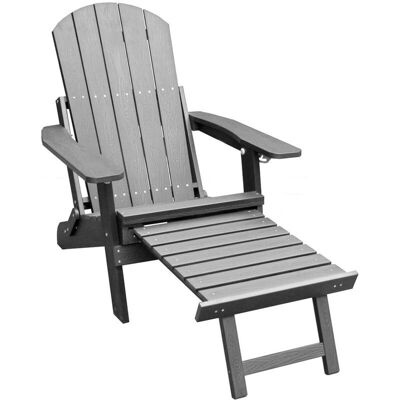 VIVOL - Silla de jardín SenS-Line Montreal - Reposapiés extensible - Plástico HIPS resistente a impactos - Gris - Silla de jardín VIVOL - Silla de jardín SenS-Line Montreal - Reposapiés extensible - Plástico HIPS resistente a impactos - Gris - Silla de jardín