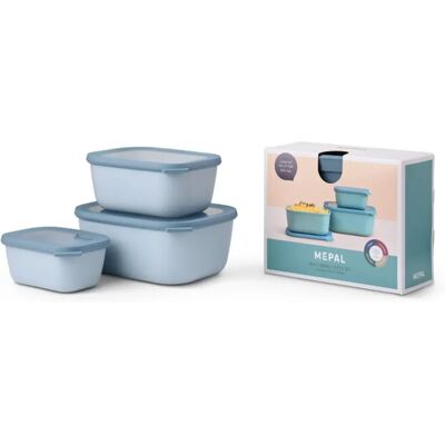 Mepal Cirqula Set - Rechteckige Aufbewahrungsschüsseln - 3 Stück - Nordic Blue Mepal Cirqula Set - Rechteckige Aufbewahrungsschüsseln - 3 Stück - Nordic Blue