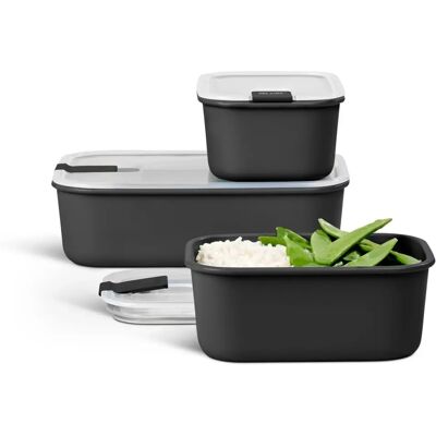 MEPAL Nordic Black Food Storage Set - Airtight, Microwave & Dishwasher Safe MEPAL Nordic Black Food Storage Set - Airtight, Microwave & Dishwasher Safe