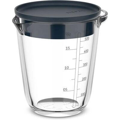 Verre doseur 500ml avec couvercle navy - Verre doseur - Publicité Verre doseur 500ml avec couvercle navy - Verre doseur - Publicité