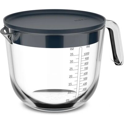 Navy Glas 1L Messbecher mit Deckel Navy Glas 1L Messbecher mit Deckel