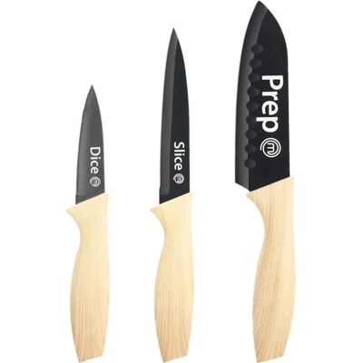 Masterchef Keukenmessen Set - RVS, Houten Handvatten, Hittebestendig Masterchef Keukenmessen Set - RVS, Houten Handvatten, Hittebestendig
