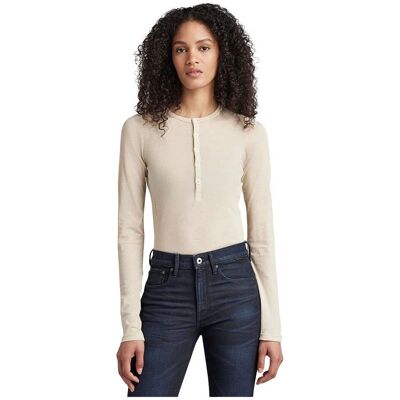 G-Star RAW Haut Henley Slim - Beige - Taille XL G-Star RAW Haut Henley Slim - Beige - Taille XL