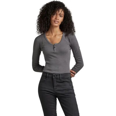 G-Star RAW Body Henley Ultra Slim - Gris - Femmes - Taille L G-Star RAW Body Henley Ultra Slim - Gris - Femmes - Taille L
