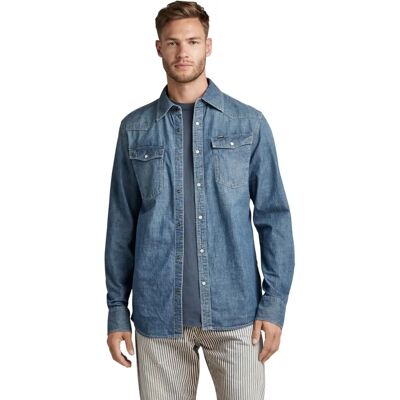 G-Star RAW 3301 Regular Skjorta Medium blue - Man - Shirt G-Star RAW 3301 Regular Skjorta Medium blue - Man - Shirt