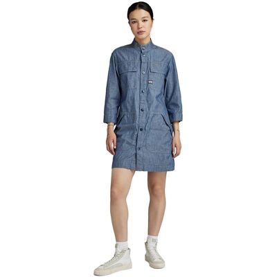Vestido Camisa G-Star Raw Azul Marino - Algodón Lino - XL Vestido Camisa G-Star Raw Azul Marino - Algodón Lino - XL