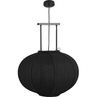 Mica Decorations Pego Hanglamp - Zwart Linnen - 54,5x50cm Mica Decorations Pego Hanglamp - Zwart Linnen - 54,5x50cm