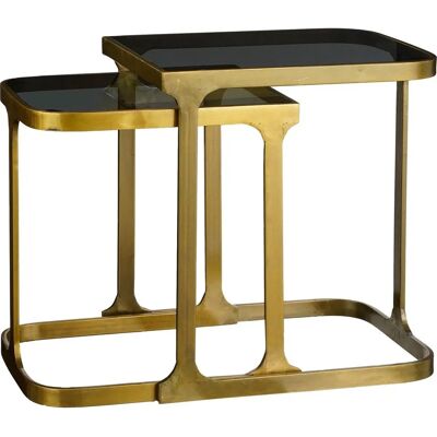 Kevin Bijzettafels van Mica Decorations - Set van 2 - Goud Metaal - 48x37x52cm Kevin Bijzettafels van Mica Decorations - Set van 2 - Goud Metaal - 48x37x52cm